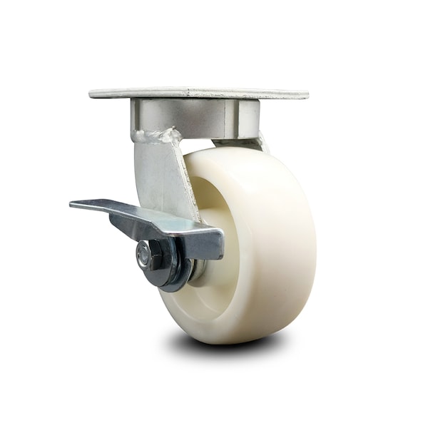 5 Inch Kingpinless Nylon Wheel Swivel Caster with Brake